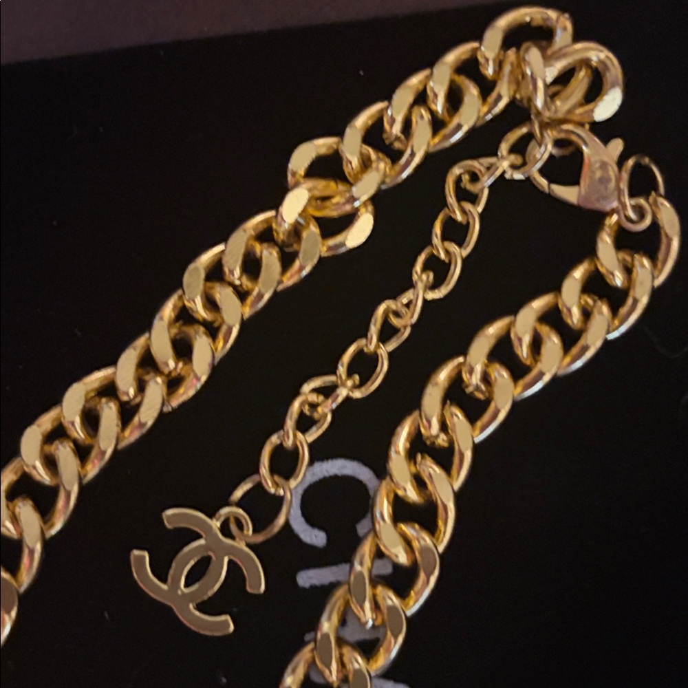 CHANEL Gold Chain Charm Necklace with Pink, White, Yellow & Black Enamel Charms - Picture 5 of 6